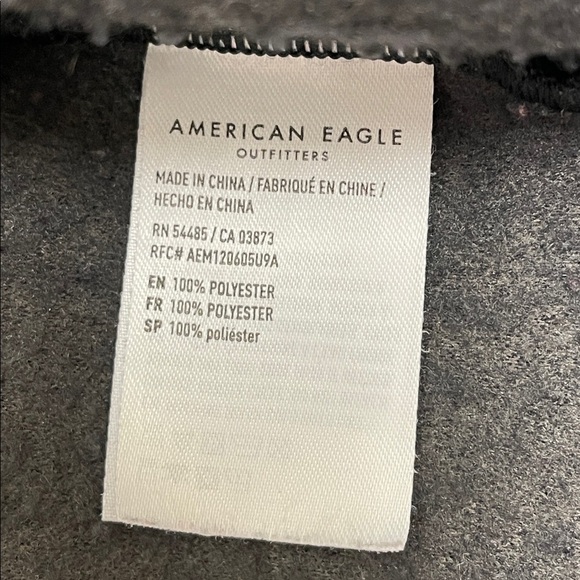 American Eagle Charcoal Gray Fleece Cropped Pullover Sweatshirt, Size M - Picture 4 of 5